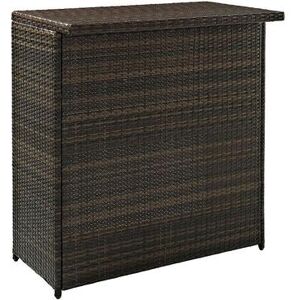 Crosley Furniture Palm Harbor Outdoor Wicker Bar, Brown