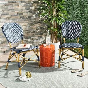 Safavieh Indoor / Outdoor Herringbone Stacking Bistro Chair 2-piece Set, Blue