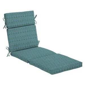 Arden Selections Alana Tile Outdoor Chaise Lounge Cushion, Blue, 77X22