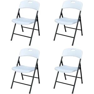 Plastic Development Group Outdoor Plastic Folding Party Chair, White (4 Pack)