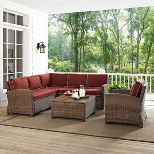 Crosley Furniture Bradenton Faux Wicker Seating 5-piece Set, Red