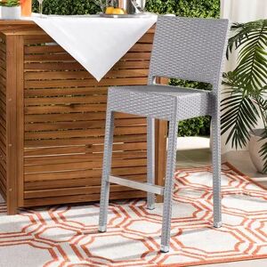Safavieh Indoor / Outdoor Wicker Bar Stool, Grey