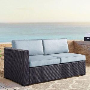 Crosley Furniture Biscayne Patio Wicker One Arm Loveseat, Green