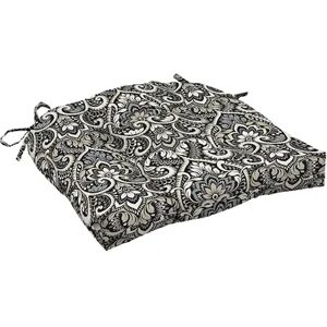 Arden Selections Aurora Damask Outdoor Wicker Chair Cushion, Black, 18X20