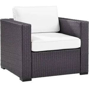 Crosley Furniture Biscayne Patio Wicker Arm Chair, White