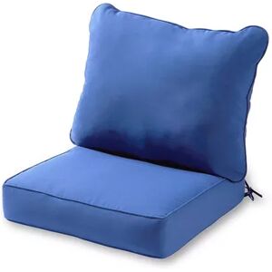 Greendale Home Fashions Deep Seat Patio Chair Cushion 2-piece Set, Med Blue