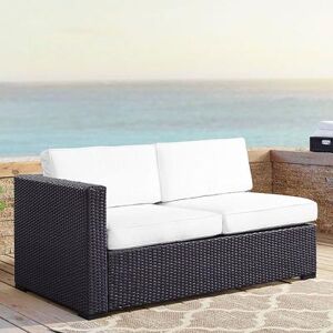 Crosley Furniture Biscayne Patio Wicker One Arm Loveseat, White