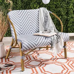 Safavieh Herringbone Indoor / Outdoor Wicker Loveseat, Grey