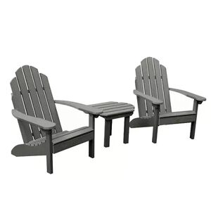 Highwood Westport Adirondack Chairs with Side Table, Grey