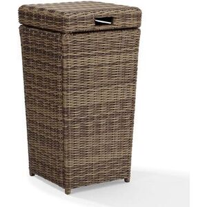 Crosley Furniture Bradenton Patio Trash Can, Brown