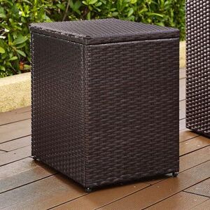 Crosley Furniture Palm Harbor Faux Wicker End Table, Brown