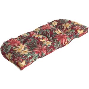 Arden Selections Outdoor Wicker Settee Cushion, Red, 18X41.5