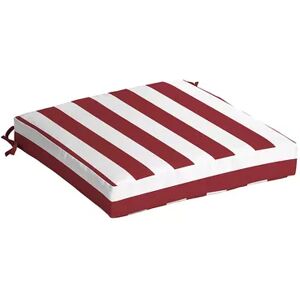 Arden Selections Cabana Stripe Outdoor Seat Cushion, Red, 21X21