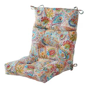 Greendale Home Fashions Outdoor High Back Chair Cushion, Multicolor, 44X21