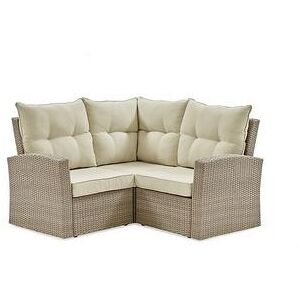 Alaterre Furniture Canaan Wicker Corner Sectional Couch, Brown