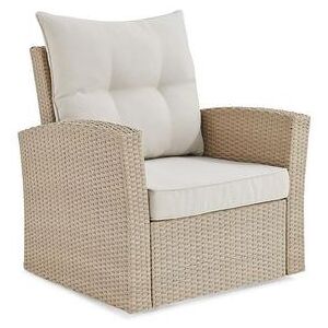 Alaterre Furniture Canaan All-Weather Wicker Outdoor Arm Chair, Brown