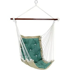 SUNNYDAZE DECOR Sunnydaze Polyester Fabric Victorian Hammock Chair with Cushion - Sea Grass, Green