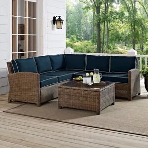 Crosley Furniture Bradenton Faux Wicker Seating 4-piece Set, Blue