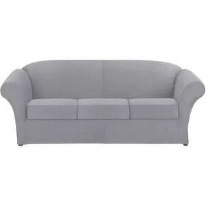 Sure Fit Ultimate Heavy Weight Stretch Box Seat Sofa Slipcover, Light Grey