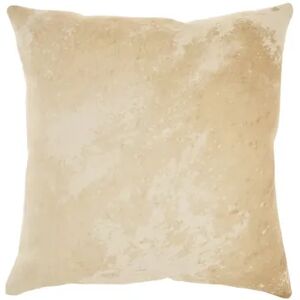 Mina Victory Couture Free Form Leather Indoor Throw Pillow, Beig/Green, 20X20