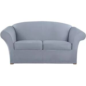 Sure Fit Ultimate Heavy Weight Stretch Box Seat Love Seat Slipcover, Blue, SOFA