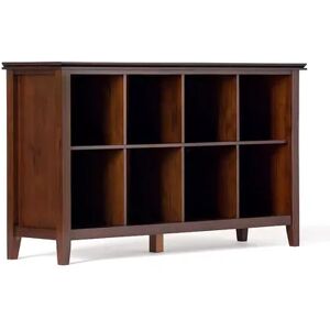 Simpli Home Artisan Contemporary 8-Cube Storage Sofa Table, Brown