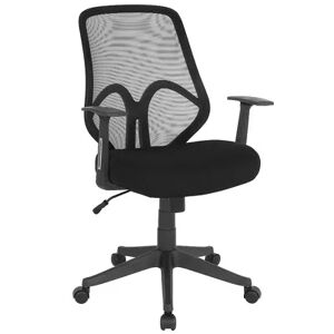 Emma+Oliver Emma and Oliver High Back Black Mesh Office Chair with Arms, Grey