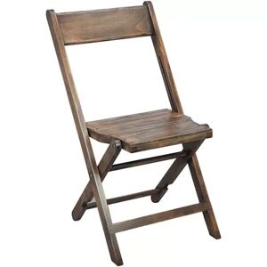 Emma+Oliver Emma and Oliver Slatted Wood Folding Wedding Chair - Event Chair - Antique Black, Set of 2, Red/Coppr