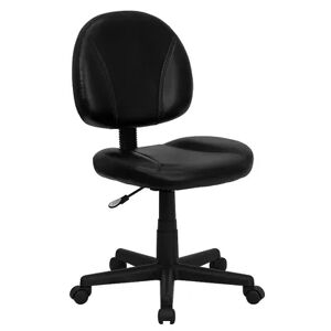 Emma+Oliver Emma and Oliver Mid-Back Black LeatherSoft Ergonomic Task Office Chair - Back Depth Adjustment, Grey