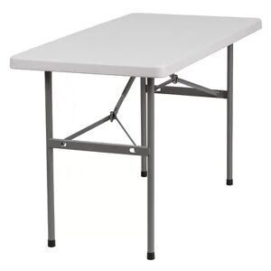 Emma+Oliver Emma and Oliver 4-Foot Granite White Plastic Folding Table - Banquet / Event Folding Table