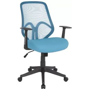 Emma+Oliver Emma and Oliver High Back Black Mesh Office Chair with Arms, Blue