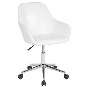 Emma+Oliver Emma and Oliver Home and Office Mid-Back Chair in Black LeatherSoft, White