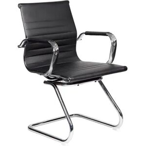 Techni Mobili Modern Chrome Desk Chair, Black