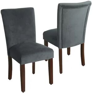 HomePop Velvet Parson Dining Chair 2-piece Set, Grey