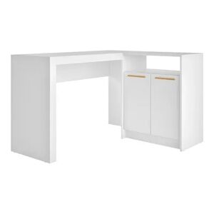 Manhattan Comfort Kalmar L-Shaped Office Desk, White