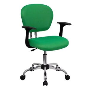 Emma+Oliver Emma and Oliver Mid-Back Gray Mesh Padded Swivel Task Office Chair and Arms, Med Green