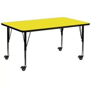 Emma+Oliver Emma and Oliver Mobile 30x72 Red HP Laminate Preschool Activity Table, Yellow