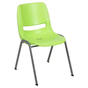 Emma+Oliver Emma and Oliver Green Ergonomic Shell Student Stack Chair - Classroom Chair / Office Guest Chair