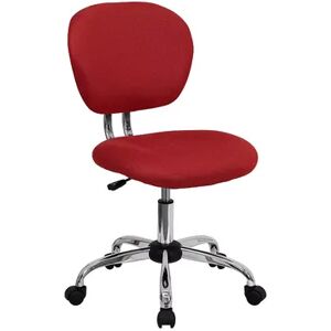 Emma+Oliver Emma and Oliver Mid-Back Orange Mesh Swivel Task Office Chair with Chrome Base, Brt Red