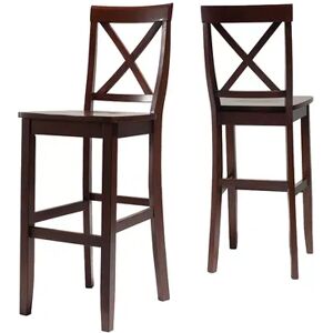 Crosley Furniture 2-piece X-Back Bar Chair Set, Brown