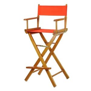 Casual Home 30'' Honey Finish Director's Chair Bar Stool, Orange