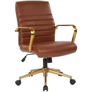 OSP Home Furnishings Faux Leather Office Chair, Brown