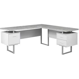 Monarch Specialties Left or Right Facing Modern Home Office Computer Desk, White