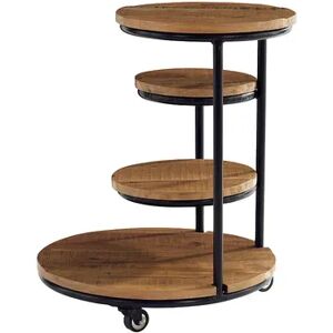 Linon Collis 4-Tier Plant Stand Side Table, Brown