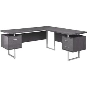 Monarch Specialties Left or Right Facing Modern Home Office Computer Desk, Grey