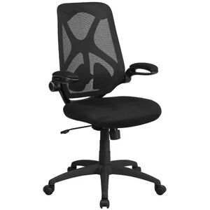 Emma+Oliver Emma and Oliver High Back Black Mesh 2-Paddle Ergonomic Office Chair Adjustable Lumbar, Arms, Grey