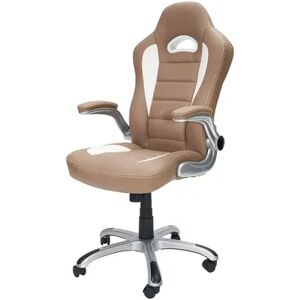 Techni Mobili Sport Race Executive Desk Chair, Beig/Green