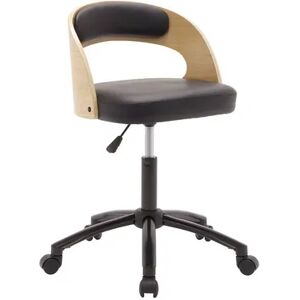 SD Studio Designs Ashwood Office Chair In Black/Ashwood, Beige Over