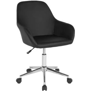 Emma+Oliver Emma and Oliver Home and Office Mid-Back Chair in Black LeatherSoft, Oxford