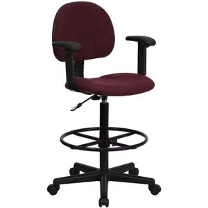 Flash Furniture Bruce Burgundy Drafting Office Chair, Red